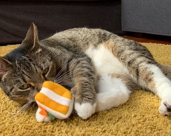 Carrot Cake Slice Catnip Toy - Miniature Carrot Cake Slice