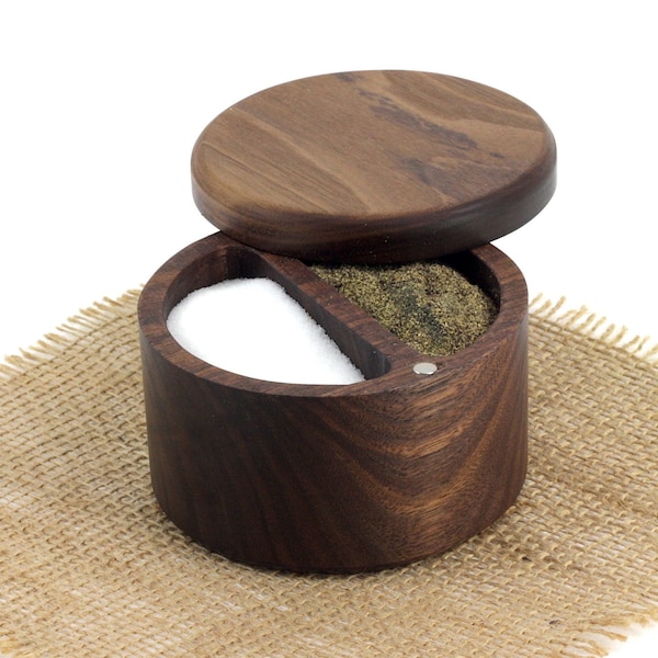 Wooden Salt and Pepper Box/Cellar, Spice Box, Wooden Spice Bowl, Rustic Cellar, Kitchen decor, Salt keeper