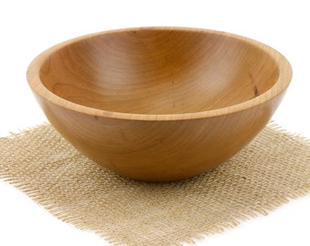 Small 7 1/2" Wooden Cherry Bowl / Candy Dish/ Serving Bowl/Popcorn Bowl