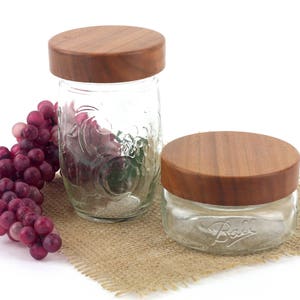 Wooden  Mason Jar Lids, Wood Lids For Ball Mason Jars, Stash Jar Covers