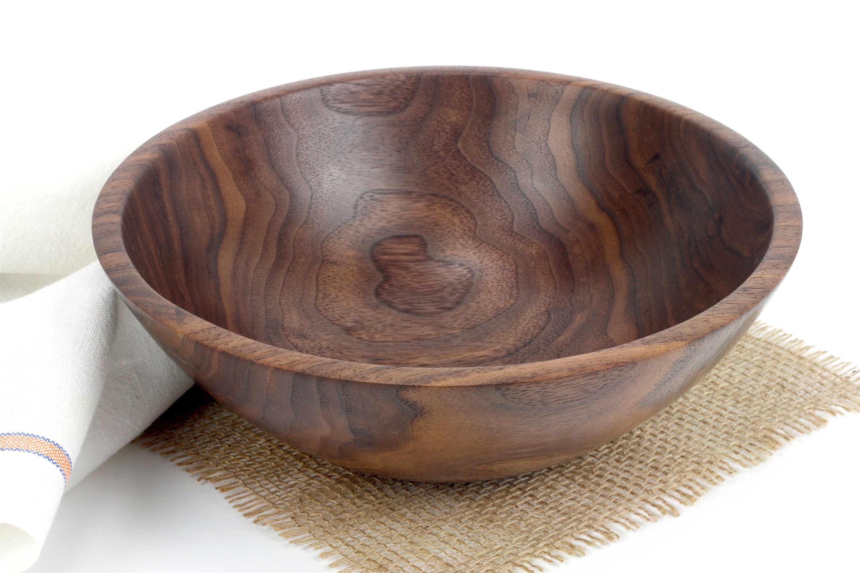 Walnut Bowl, Wooden Walnut Fruit Bowl, Serving Dish, Popcorn Bowl