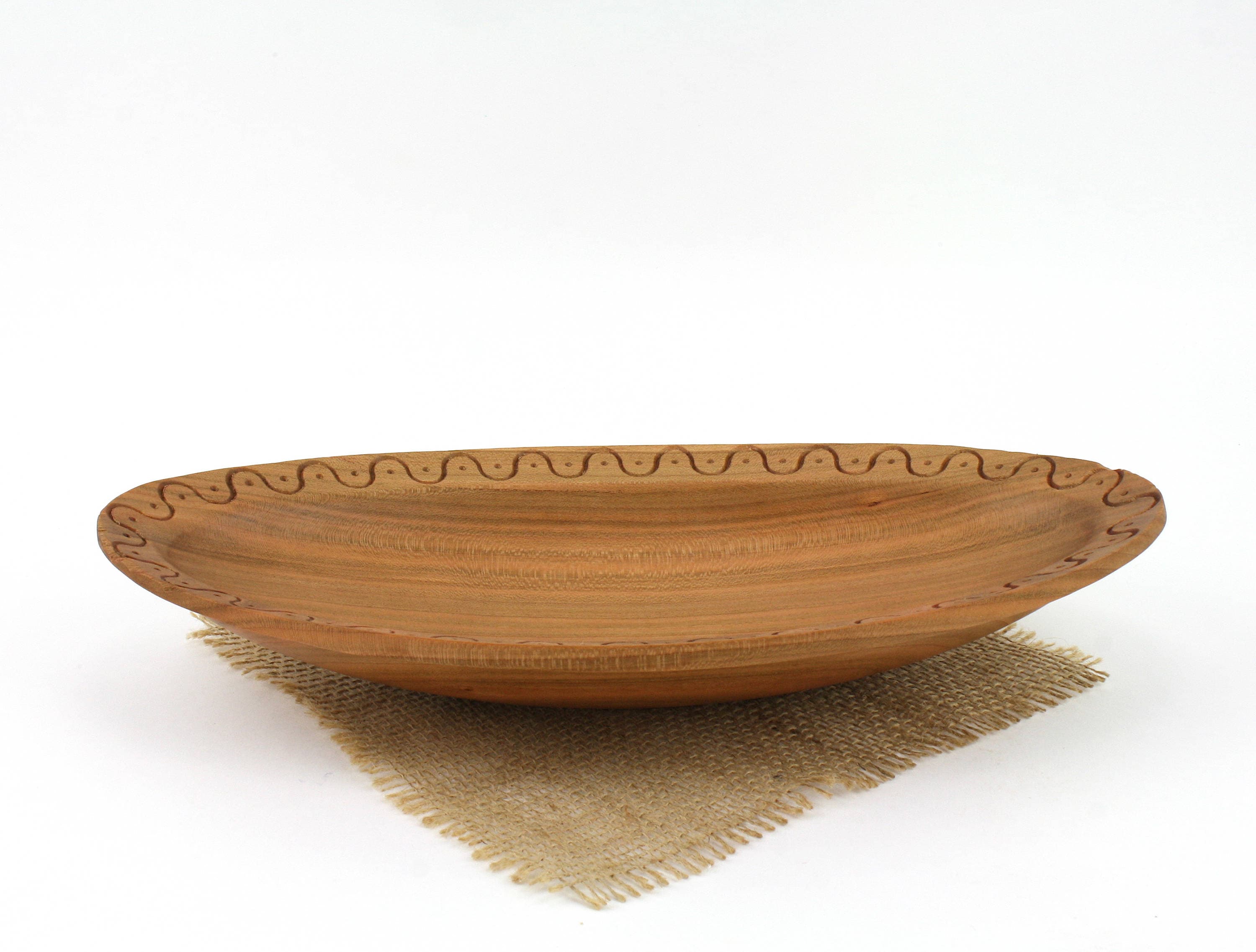 Oval Cherry Decorative Bowl, Wooden Carved bowl, Serving
