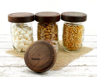 Wooden  Mason Jar Lids, Wood Lids For Ball Mason Jars, Stash Jar Covers