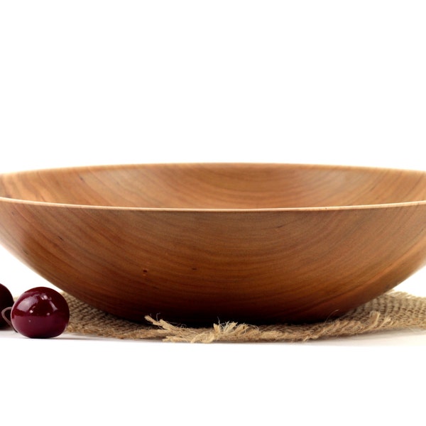 Wooden 12” Cherry Salad Bowl / Pasta Dish
