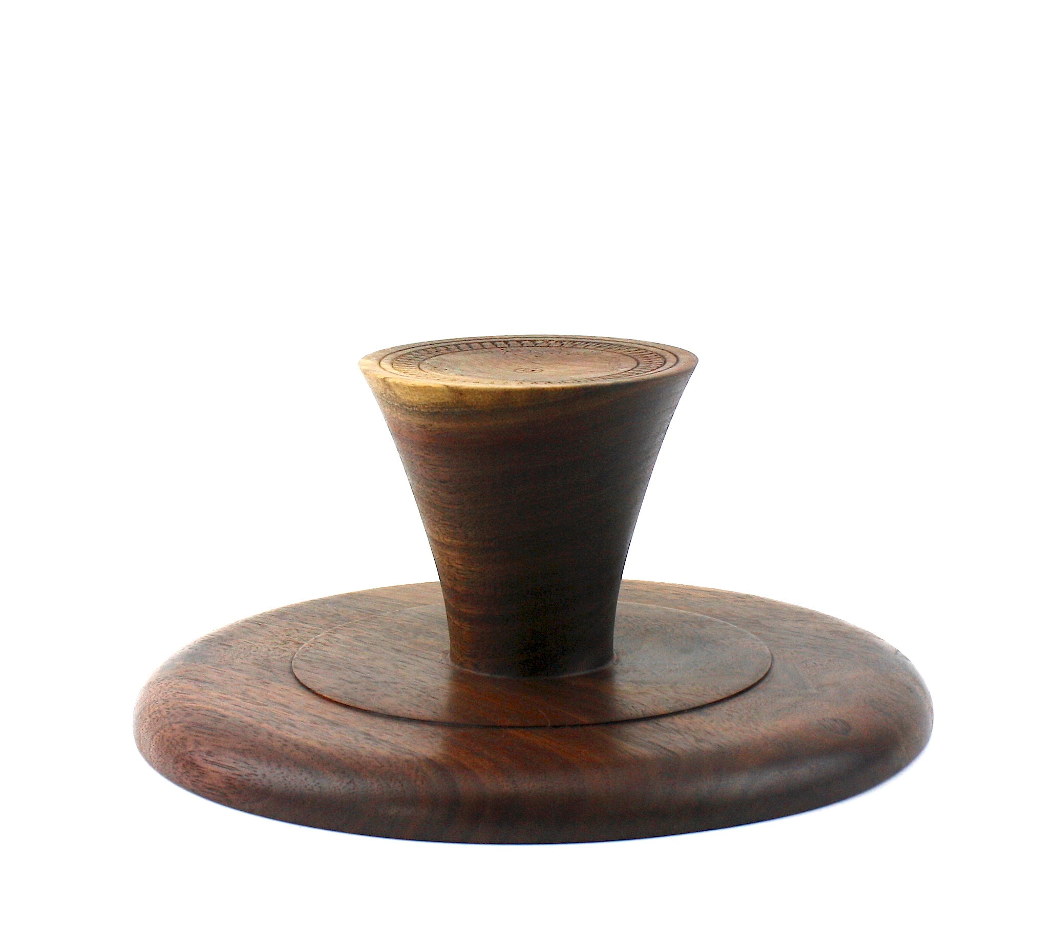 Wooden 8 Walnut Cake Stand / Pedestal Cake Plate /Cupcake