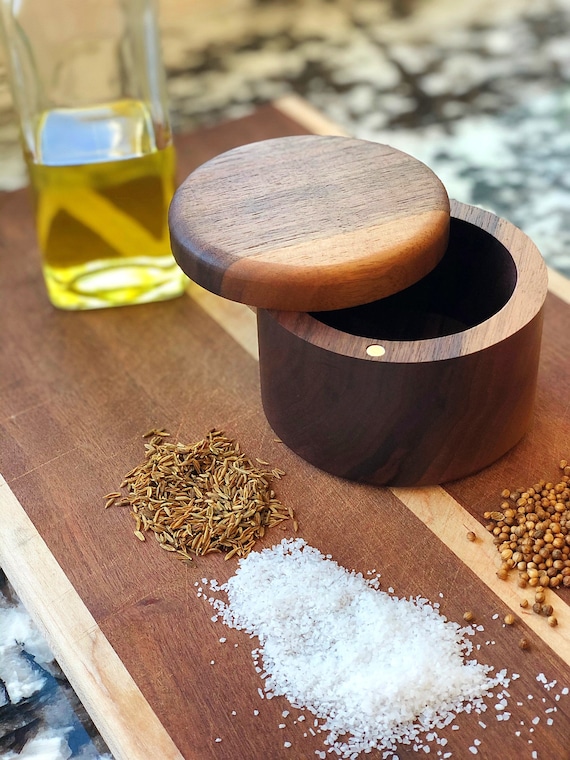 Wooden Salt and Pepper Box/Cellar Without Divider, Spice Box, Wooden Spice Bowl, Rustic Cellar, Kitchen decor, Salt keeper