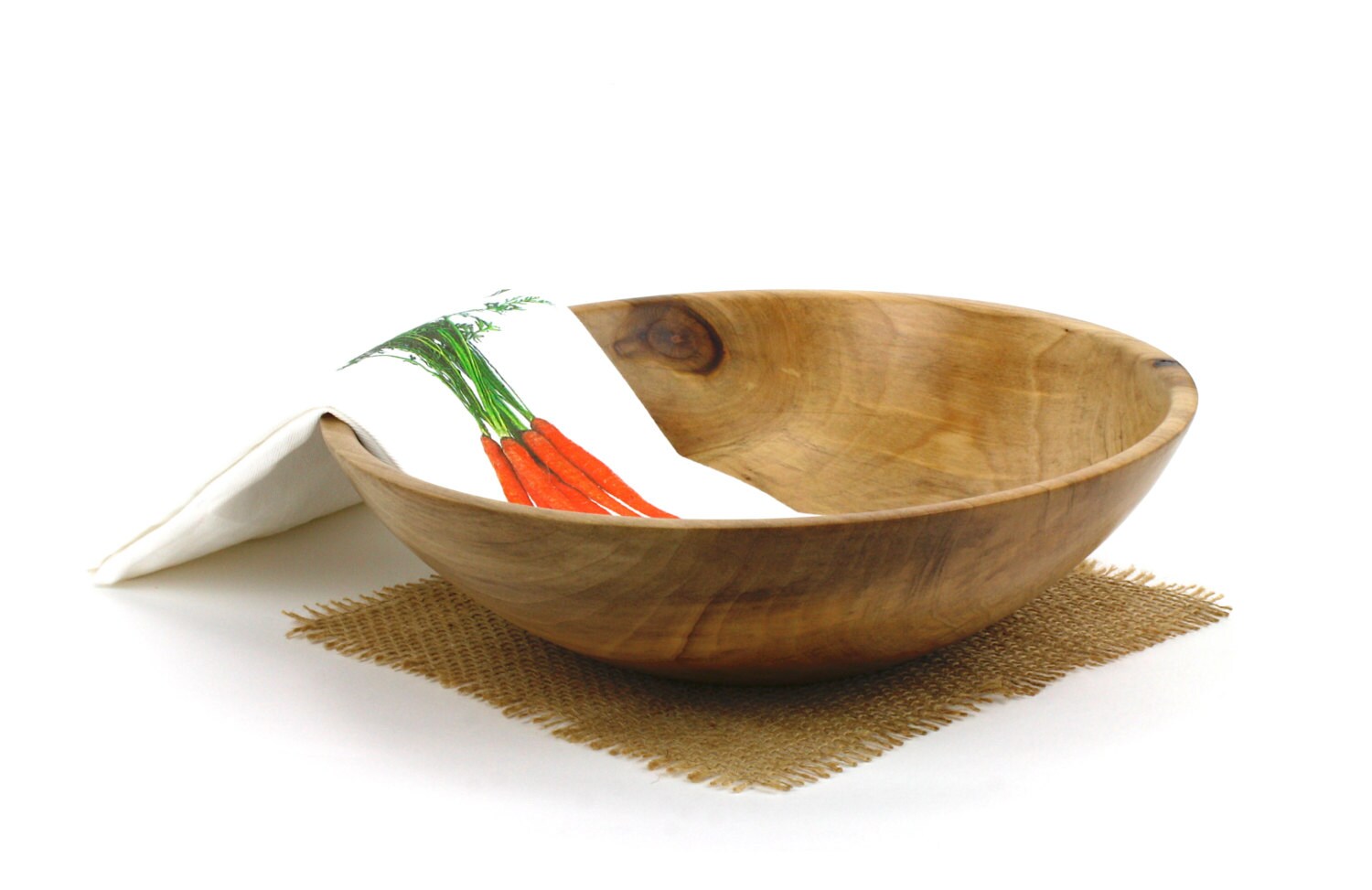 Wooden 11 Sweet Gum Salad Bowl / Wooden Serving Dish / Pasta Bowl