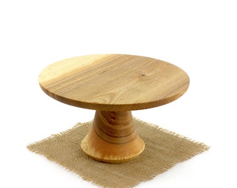 9 1/2" Wooden Hickory Cake Stand  / Pedestal Cake Plate /Cupcake Stand