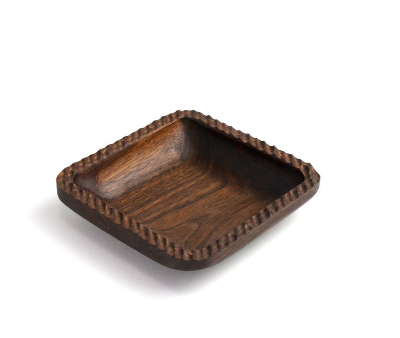 Set of 3 Wooden Walnut Square Bowls/ Candy Dish/ Nut Bowl/ Etsy