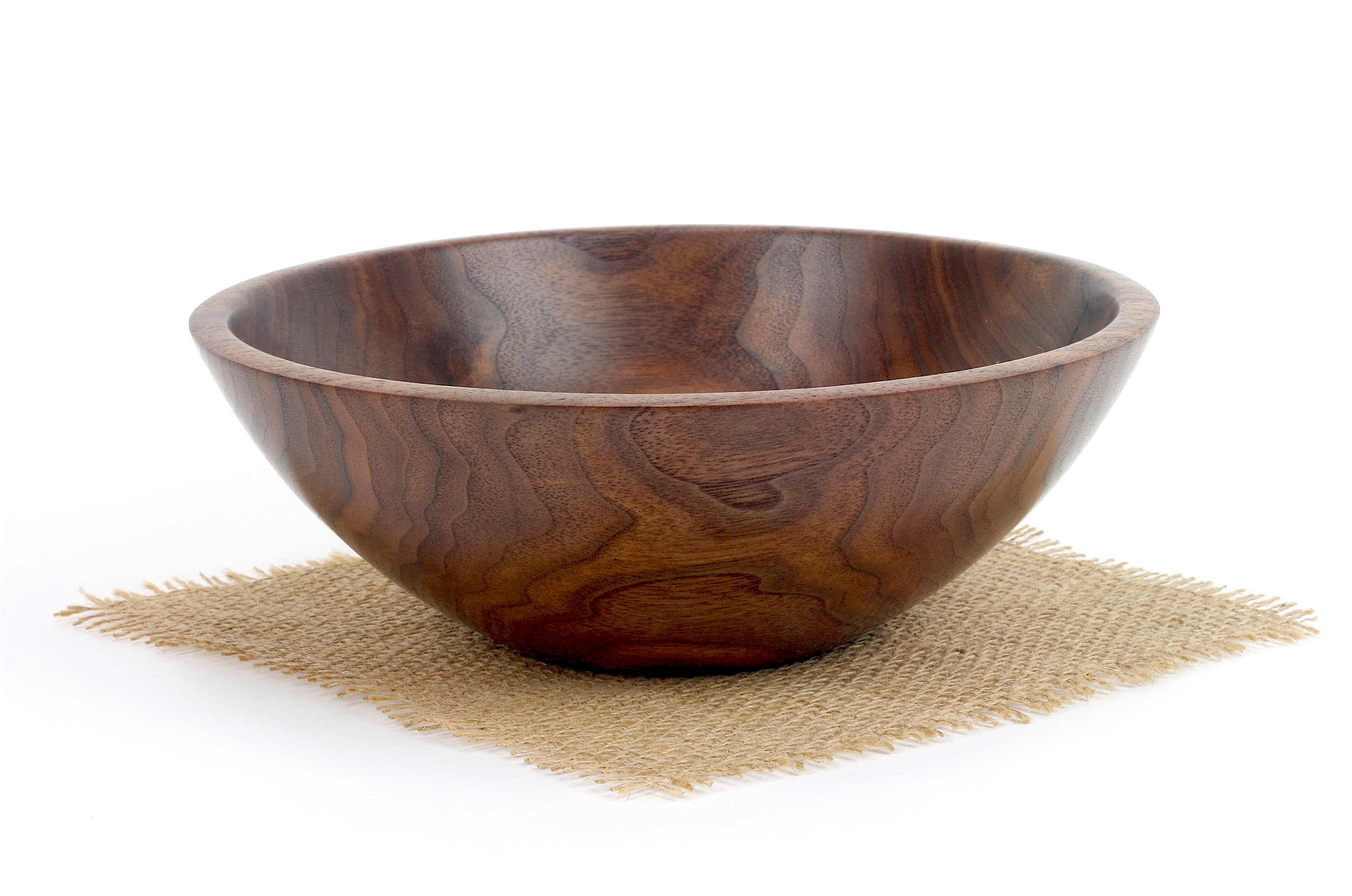 Walnut Bowl, Wooden Walnut Fruit Bowl, Serving Dish, Popcorn Bowl