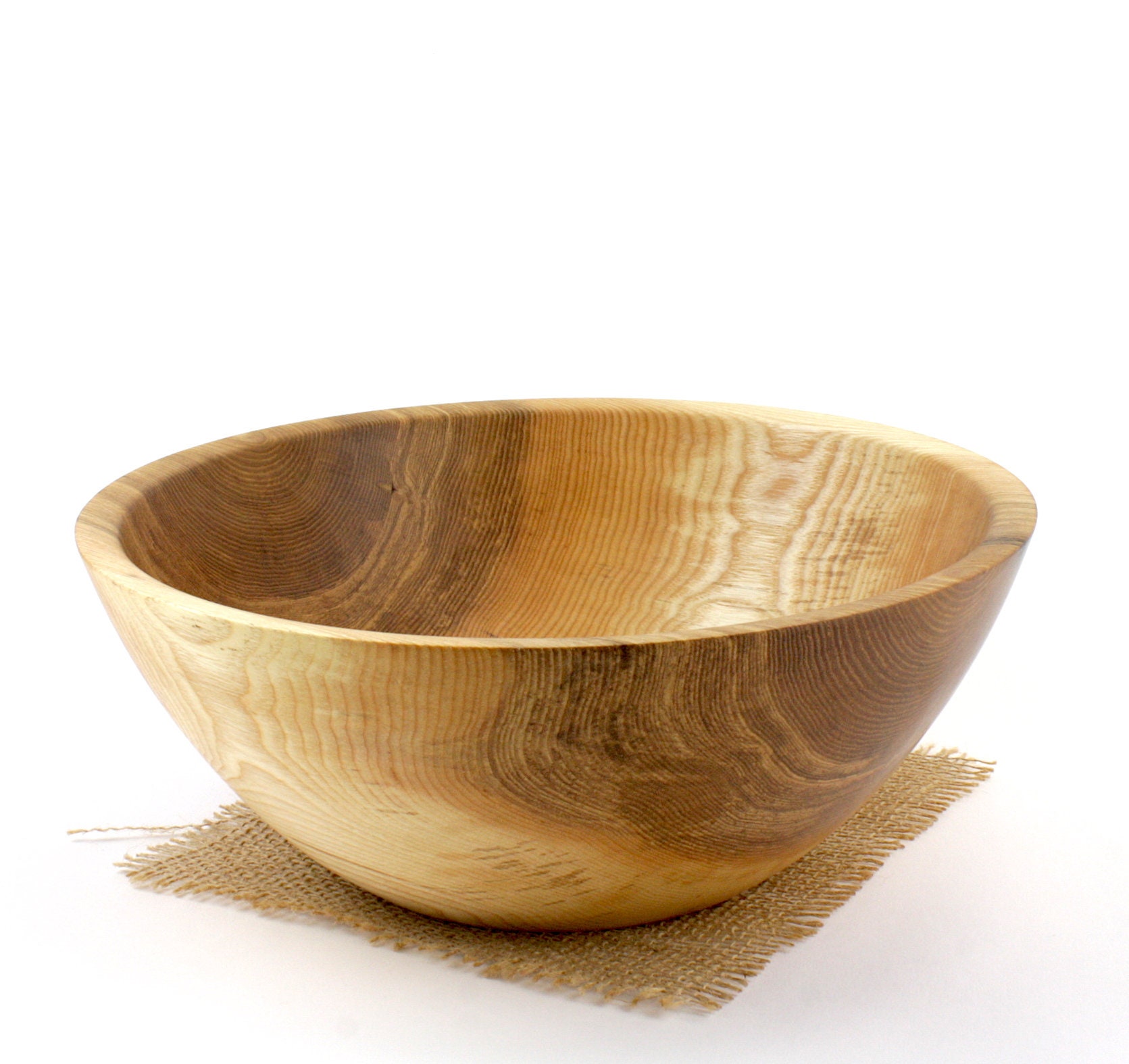 12 Wooden Elm Salad Bowl, Fruit Bowl, Wood turned bowl,