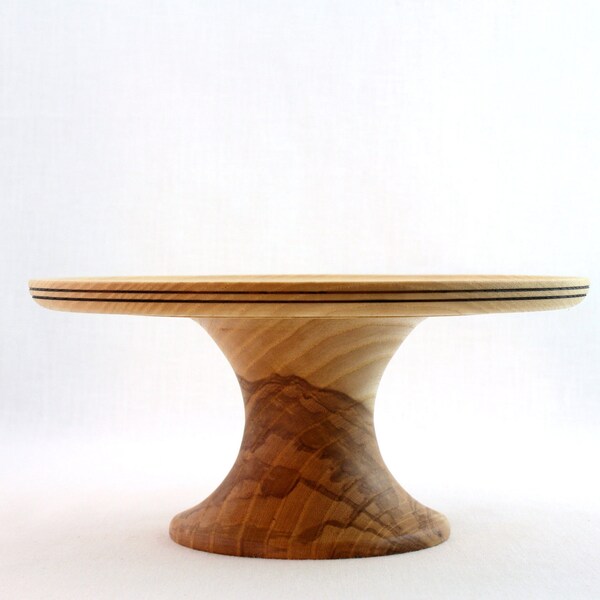 Hand Turned Cake Stand - Pedestal Cake Stand - Cake Plate - Wooden