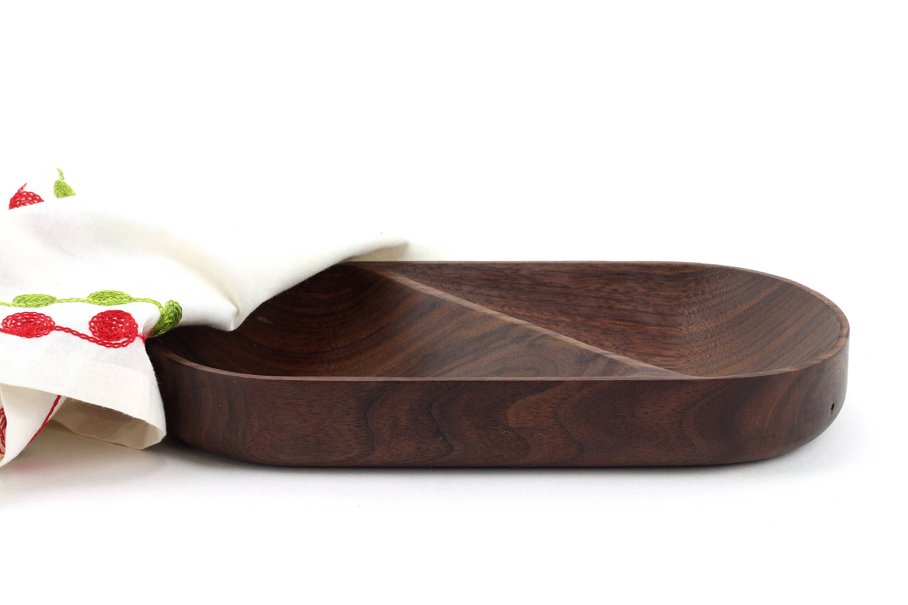 Wood Divided Bowl, Small Wood Bowl, Wood Candy Dish , Nut Bowl, Snack Bowl