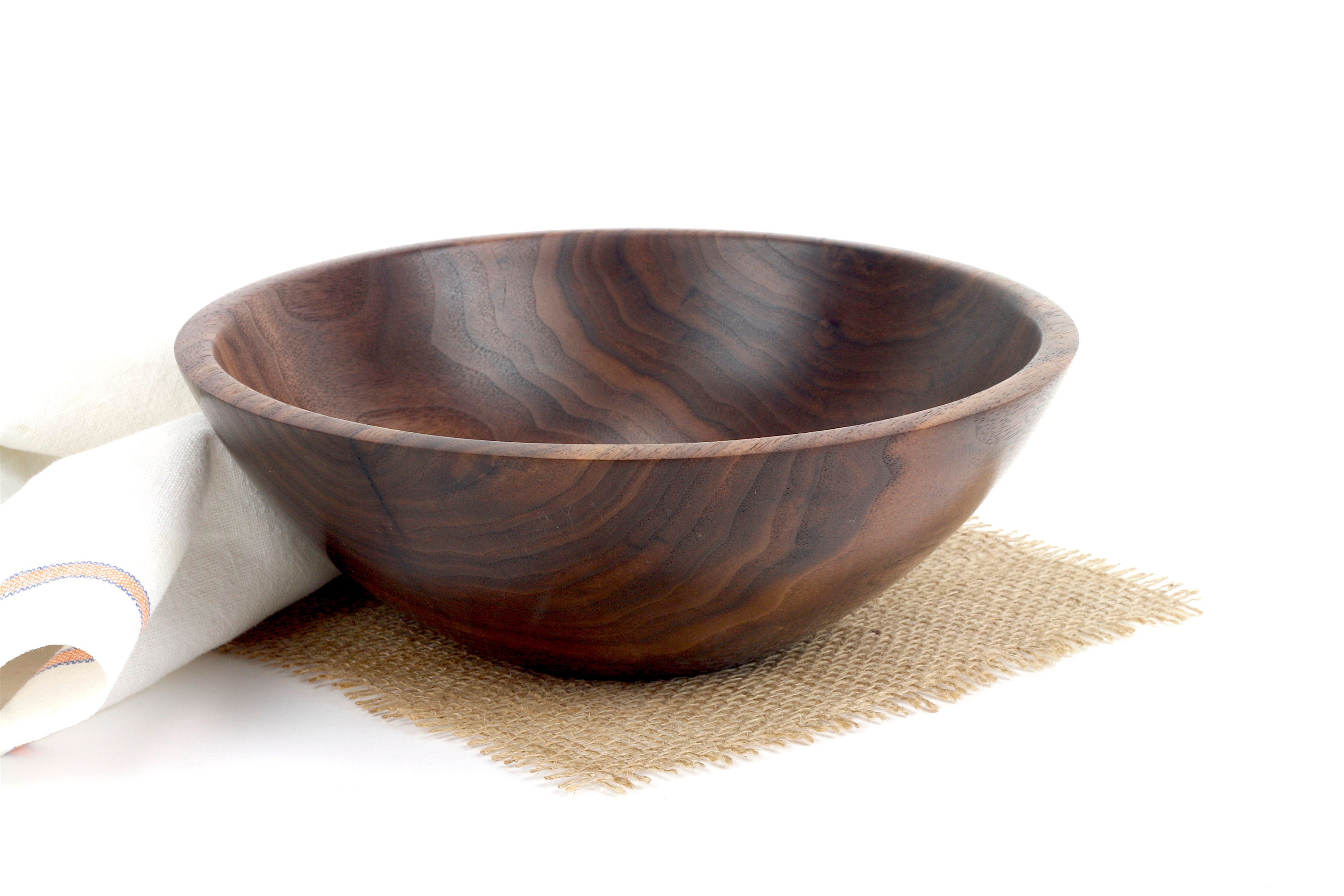 Walnut Bowl, Wooden Walnut Fruit Bowl, Serving Dish, Popcorn Bowl