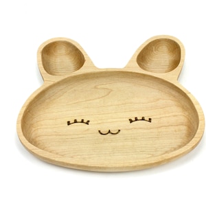 Wooden Personalization Child Plate, Kids Plate, Kids Snack Dish, Baby First Plate, Animal Face Plate, image 6