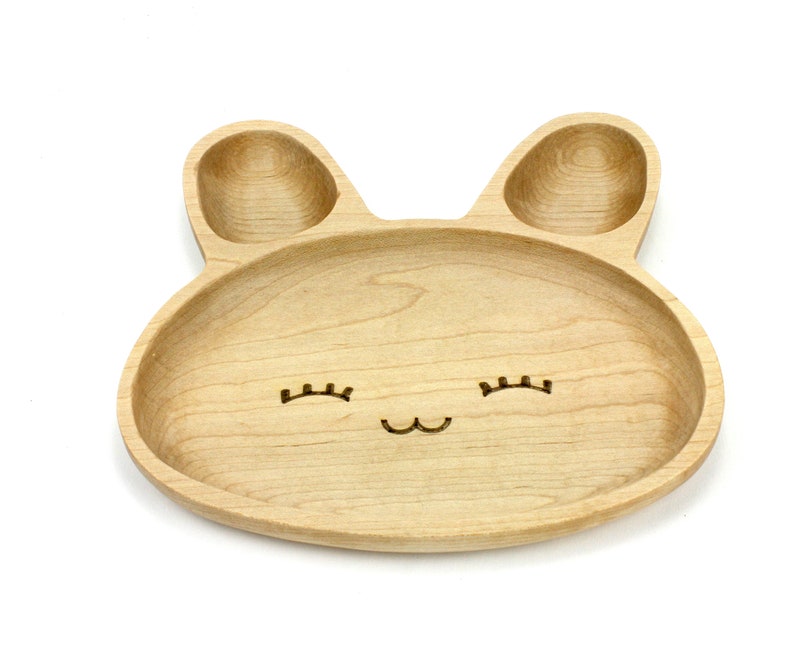 Wooden Personalization Child Plate, Kids Plate, Kids Snack Dish, Baby First Plate, Animal Face Plate, image 6