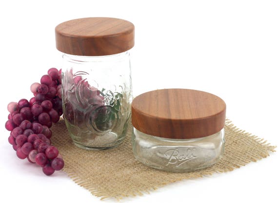 Wooden  Mason Jar Lids, Wood Lids For Ball Mason Jars, Stash Jar Covers