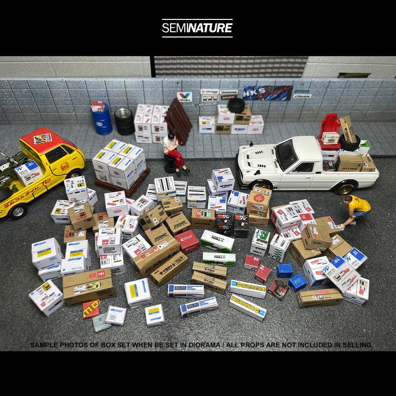 ☆1/64 Cocodake Diorama Plate H Set JUMBO PACK! 1/64 Scale Box Set, Mixed Wheel Box Set, Car