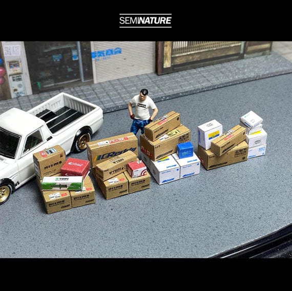 1/64 Scale Car Parts Box Pile: Miniature Diorama Accessory - Etsy