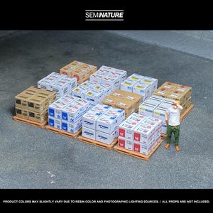 Upgraded version! 1/64 scale pallets with wheel boxes, 1/64 scale pallet, 1/64 scale Box set, 1/64 Diorama, 1/64 Miniature, 3D Resin Printed