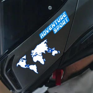 Decalart Universele Helmstickerset (voor twee kanten) Wereld Aarde Planeet Avontuur Sport Cod. L080