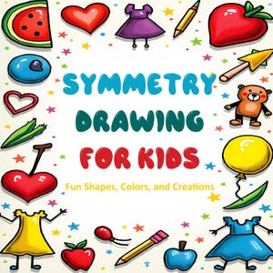 Symmetrie Zeichnung für Kinder, Malseiten, Montessori Vorschule & Kindergarten Busy Book, Vervollständigen Sie die Zeichnung, Homeschool Art