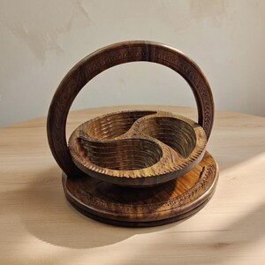 Handgemaakte opvouwbare houten mand voor droog fruit Snacks Dienblad Opvouwbare keukenopberger Tafel middelpunt
