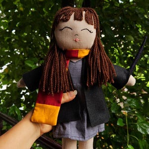 Handmade doll Stuffed Hermione Granger keepsake doll rag doll Baby shower gift Nursery decor Cute soft toy Customisable Potterhead plushie