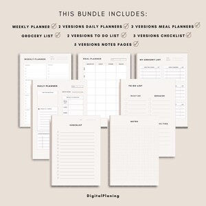 Ultimate To-Do List Bundle | Printable Daily & Weekly Planner, Checklist, Meal and Grocery Planner