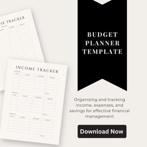 Printable Budget Tracker Template – Monthly Expense Planner for Personal Finance & Money Management