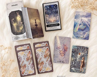 Monsoon Tarot Deck – Watercolor Rider Waite Reise-Tarot mit zweisprachigem Begleitbuch