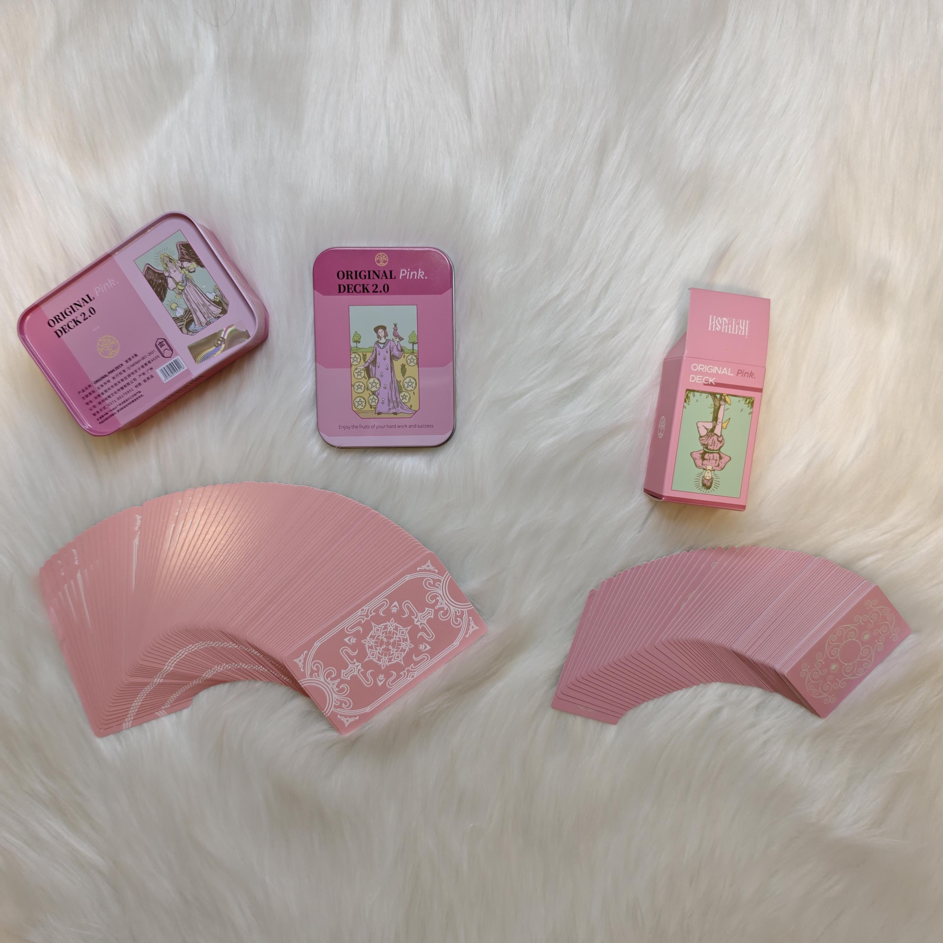 Pastel RWS Tarot Deck Bundle | Pink Tin + MINI Travel Size - Etsy