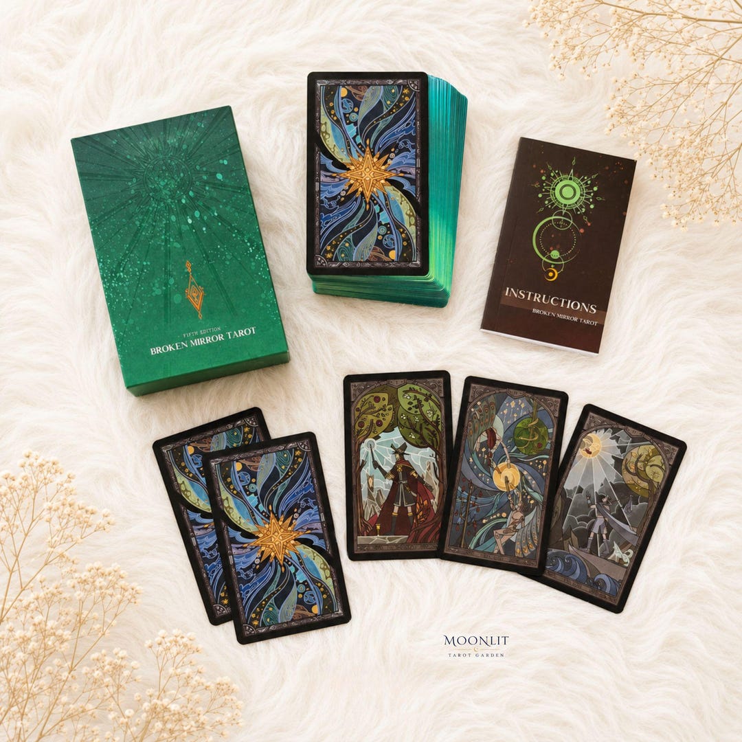 Stained Glass Tarot Deck – Broken Mirror Tarot V Rider Waite 78+3