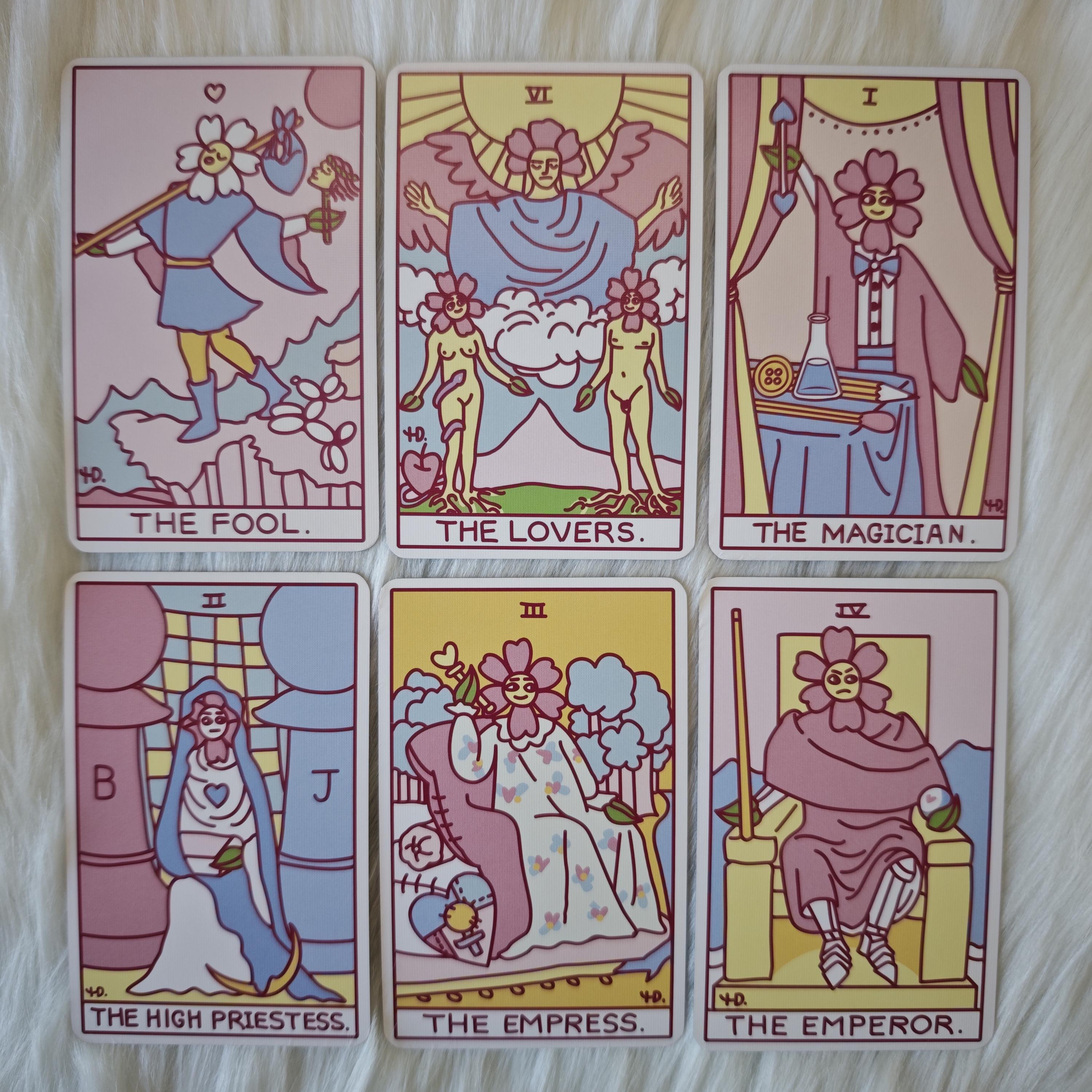 Pink Floral Tarot Deck With Pink-gold Foil Edges, Non-gilded Option - Etsy