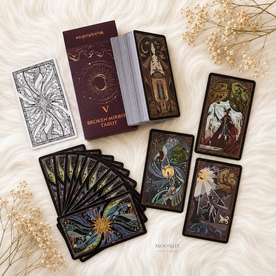 Stained Glass Tarot Deck – Broken Mirror V Classic Rider Waite - Etsy