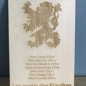 Cadeau originale : carte postale en bois des monts des Flandres qui devient tableau en bois