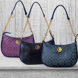 Bolso bandolera de diseñador - Bolso de hombro de cuero vintage - Correa de cadena dorada Bolsos elegantes y con estilo para mujer y regalo para el día de la madre