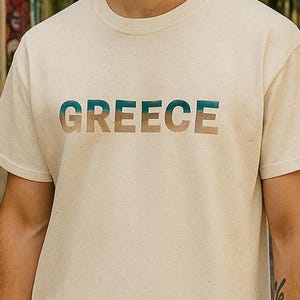 Greece Graphic Tee | Unisex Heavy Cotton Shirt, Greek Travel Souvenir, Summer Beach Vibes, Vacation Shirt, Gift for Travelers, Casual Wear