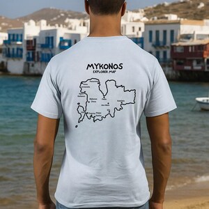 Mykonos Map Unisex Softstyle T-Shirt | Griechenland Urlaub T-Shirt | Reise-Shirt Geschenk | Bademode Sommer Top | Reisende Geschenk | griechischen Inseln