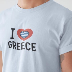 I Love Greece Unisex Softstyle T-Shirt, Greek Travel Tee, Greece Souvenir Shirt, Gift for Travelers, Beach Vacation Shirt, Summer Apparel