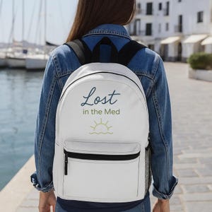 Lost in the Med Backpack: Personalized Travel, Beach & School Bag
