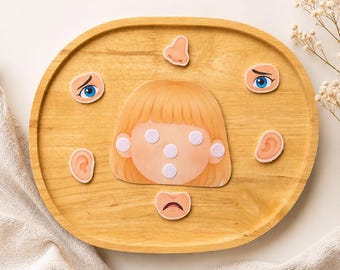 Gioco Montessori di abbinamento dei volti in PDF | Imparare le emozioni dai 18 mesi | Ritaglia e abbina le parti del viso | Gioco educativo per asilo nido e scuola materna