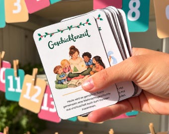 Kalendarz adwentowy dla przedszkola i żłobka | 60 kartek z aktywnościami i afirmacjami świątecznymi | Plik PDF do druku
