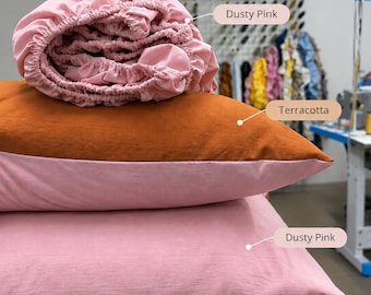 100% Cotton Fitted Sheet, Deep Pocket Custom Bed Sheet, Made to Measure Sizes, Soft Breathable Bed Linen, Twin Full Queen King