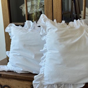 White Frill Cotton Bedding Set, Ranforce Duvet Cover with Pillowcases, Romantic Farmhouse Bed Linen image 10