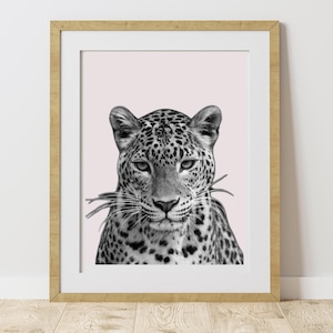 Lucky Leopard Art Print: Black and White Home Decor (Digital Download)
