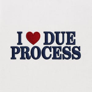 Immigration Lawyer Embroidery File – I Love Due Process Shirt Design – Pro Immigrant Quote – Civil Rights Tee Digital Download