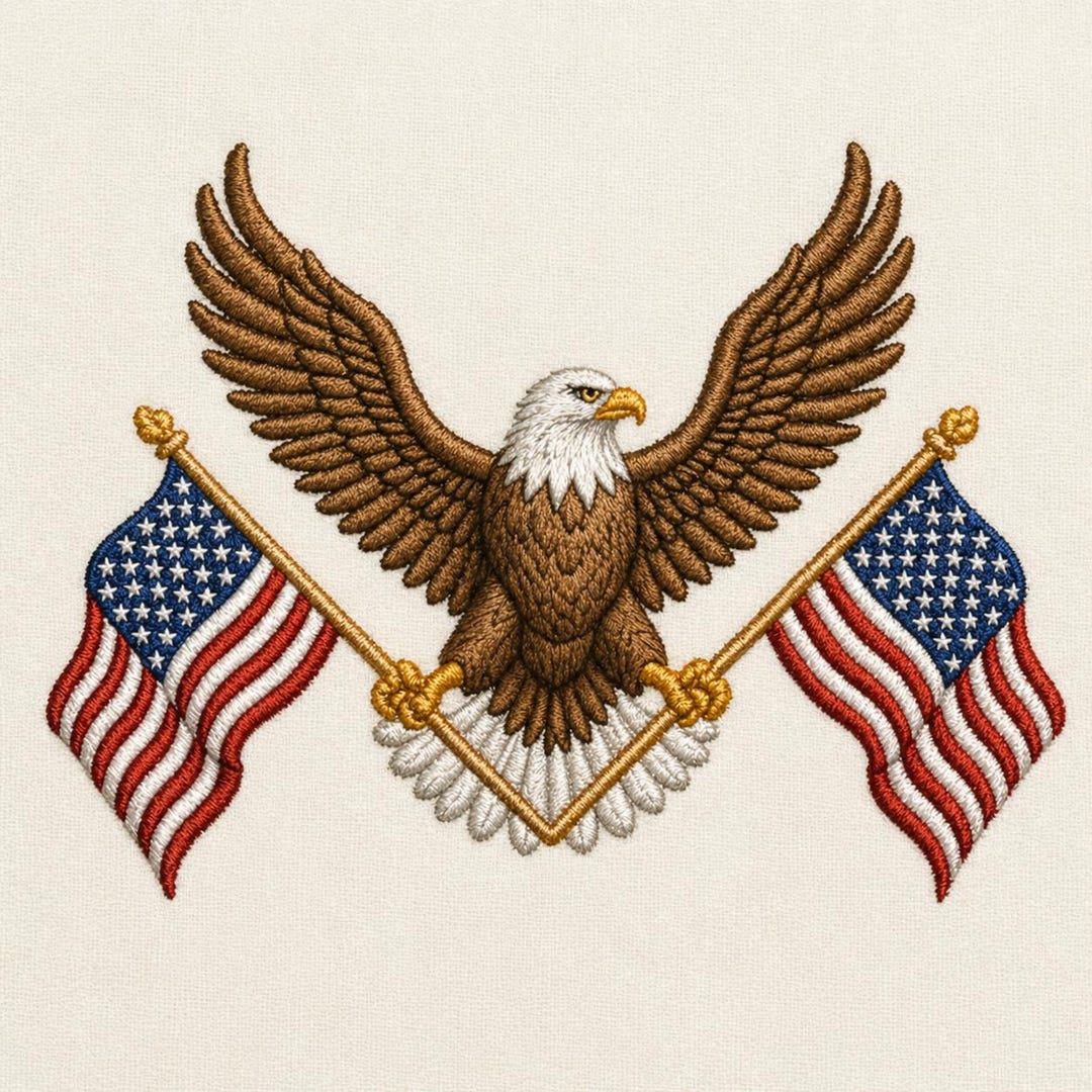 Bald Eagle American Flag Embroidery Design, Patriotic USA Machine File ...
