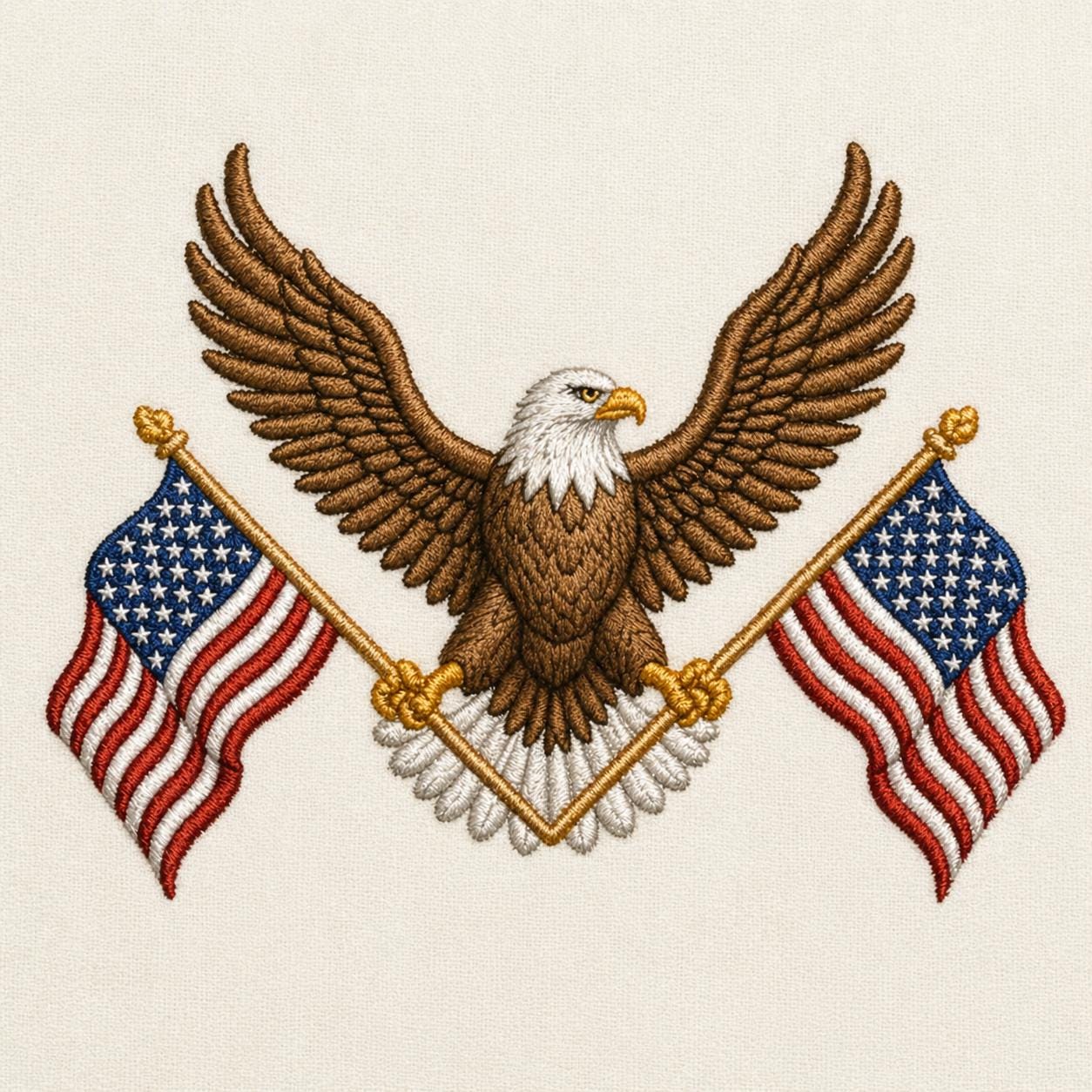 Bald Eagle American Flag Embroidery Design, Patriotic USA Machine File ...