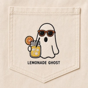 Diseño de bordado Lemonade Ghost, patrón para máquina Summer Boo (descarga digital)